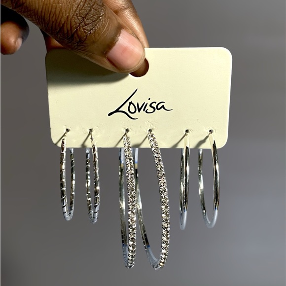 Lovisa 3 Pair Sterling Silver Hoop Earrings - Picture 5 of 7